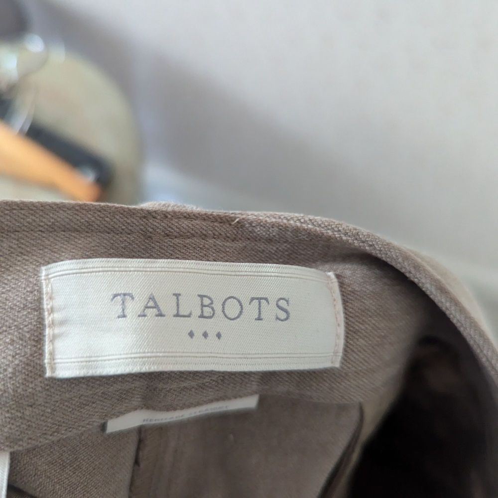 Talbots Women's 12 Brown Pants tailored front seam classic professional office - Picture 9 of 13